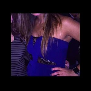 Express Royal blue/black lace cocktail dress